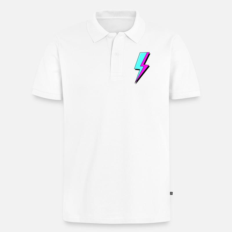 Éclair au néon psychédélique - Polo bio Premium Homme - blanc