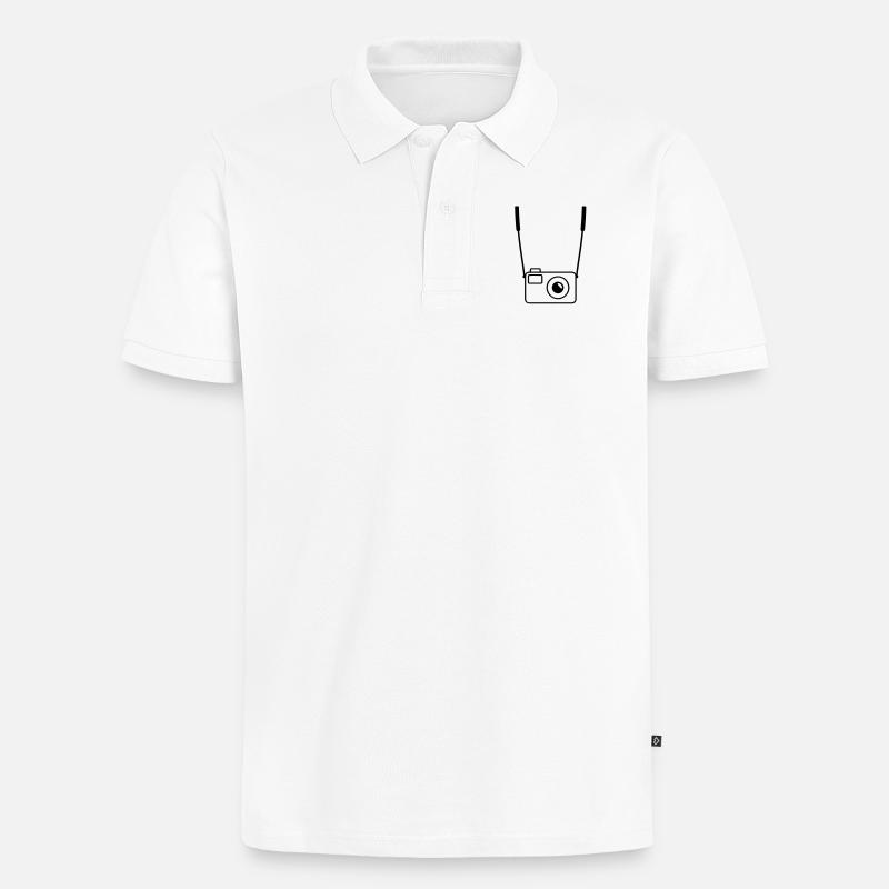 camera - Männer Premium Bio Polo Shirt - Weiß