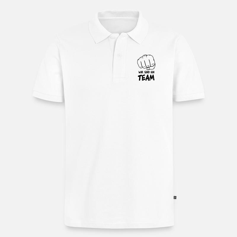 wir_sind_ein_team_001 - Männer Premium Bio Polo Shirt - Weiß