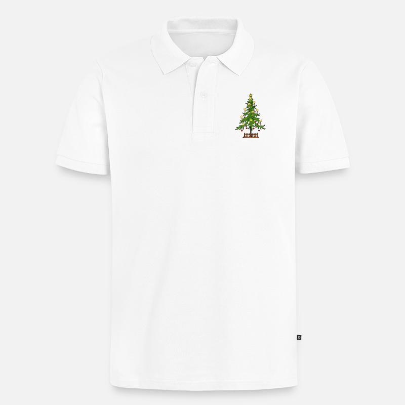 WEIHNACHTSBAUM - Männer Premium Bio Polo Shirt - Weiß