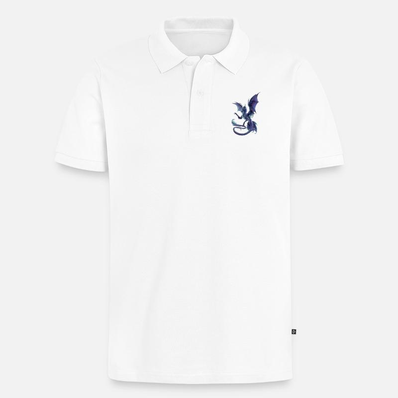 celestial dragon - Männer Premium Bio Polo Shirt - Weiß