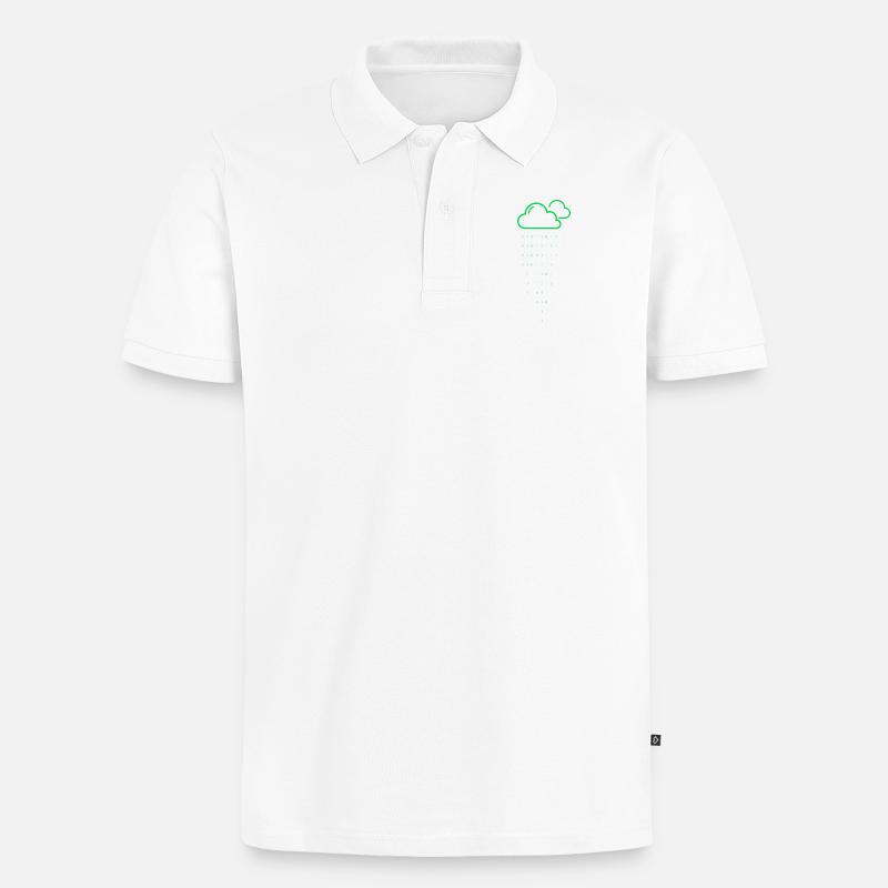Code de pluie nuageuse - Polo bio Premium Homme - blanc