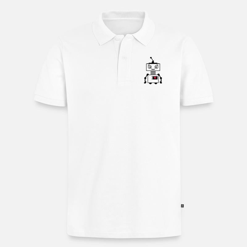 roboter_herz_2 - Polo bio Premium Homme - blanc