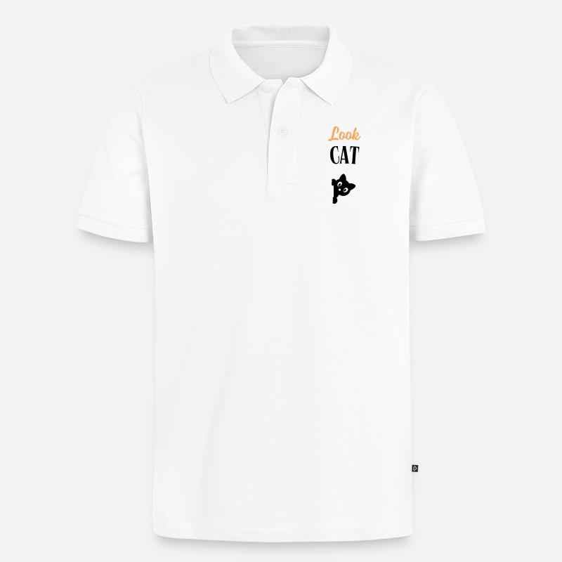 Look Cat - Polo bio Premium Homme - blanc