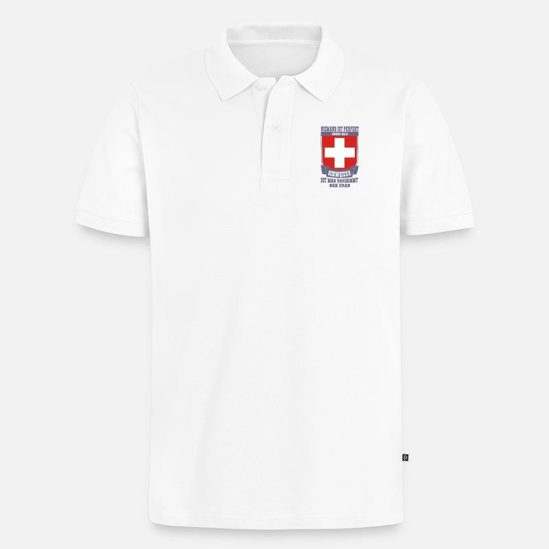 Schweizer Perfekt - Männer Premium Bio Polo Shirt - Weiß