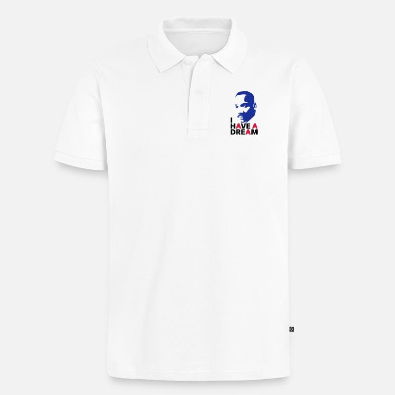 MARTIN LUTHER KING - Männer Premium Bio Polo Shirt - Weiß