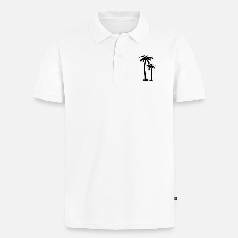 palmen - Männer Premium Bio Polo Shirt - Weiß