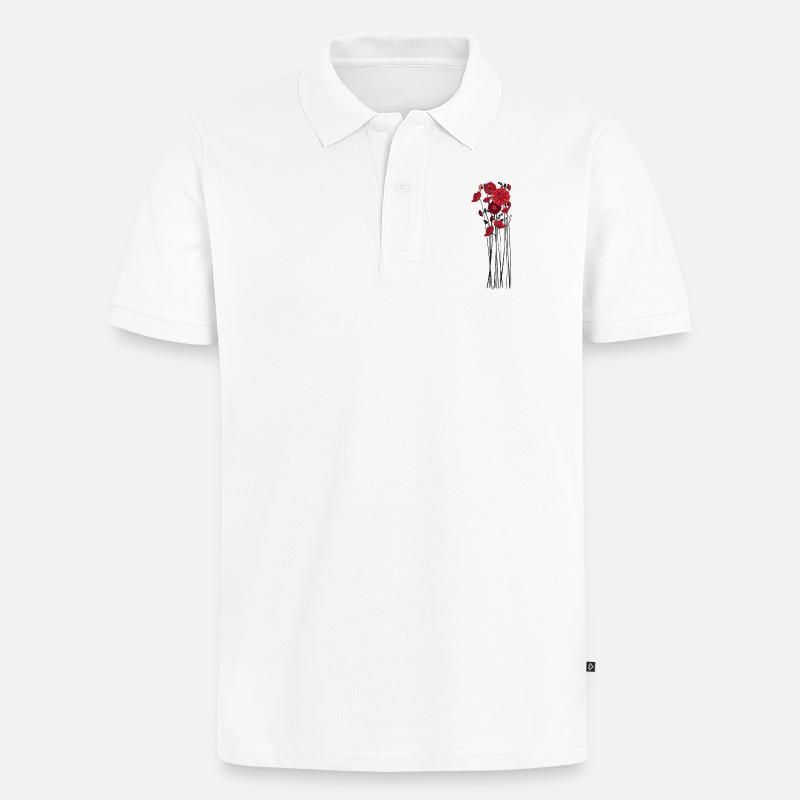 Illustration de fleurs de galets - Polo bio Premium Homme - blanc