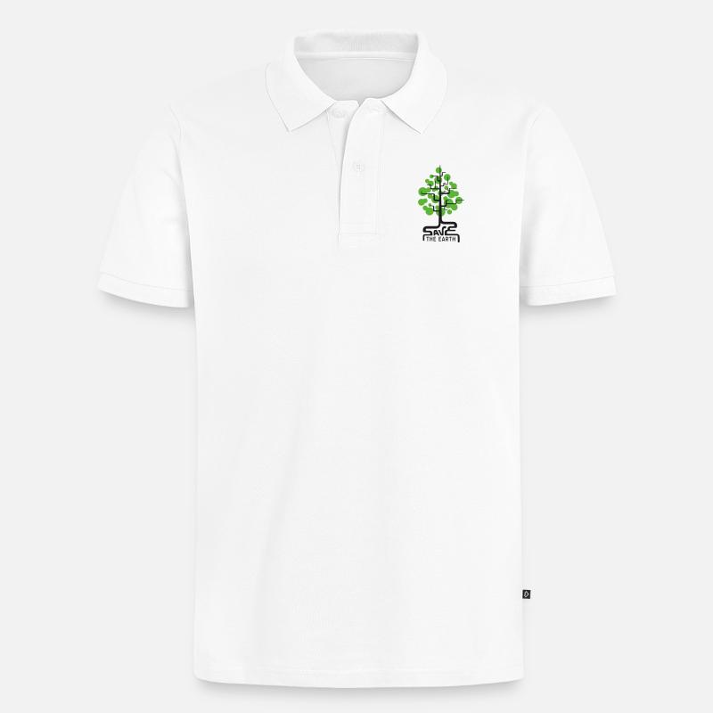 saveteearth07_2f - Männer Premium Bio Polo Shirt - Weiß