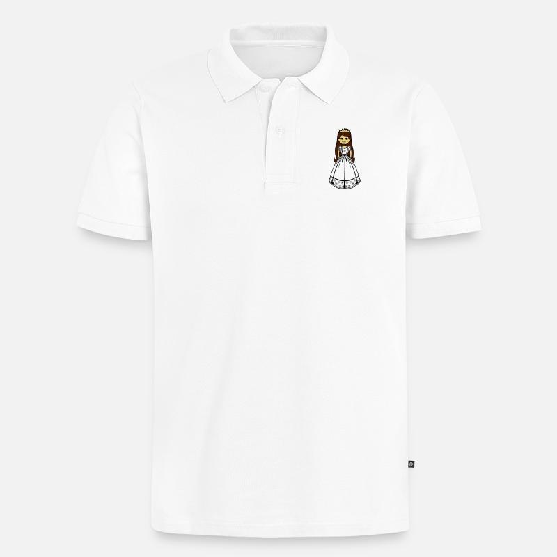 Prinzessin Mädchen Kind - Männer Premium Bio Polo Shirt - Weiß