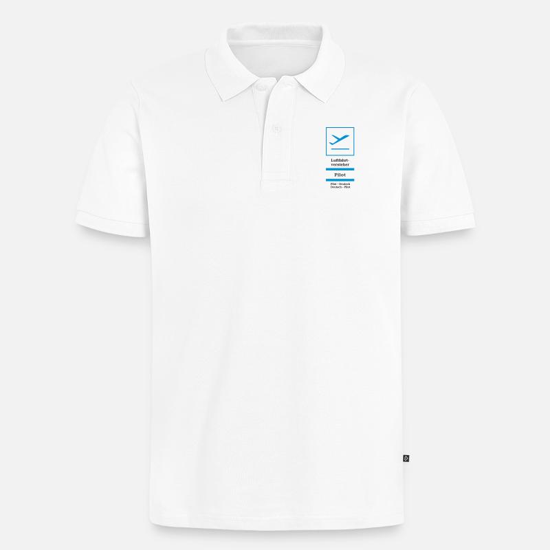 Pilot - Männer Premium Bio Polo Shirt - Weiß