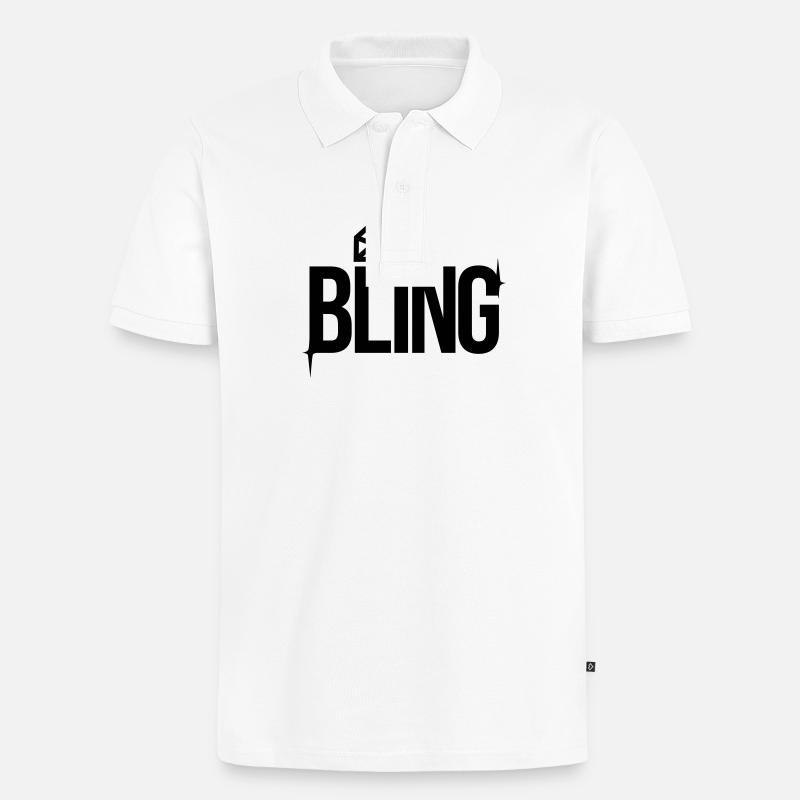 Bling - Männer Premium Bio Polo Shirt - Weiß
