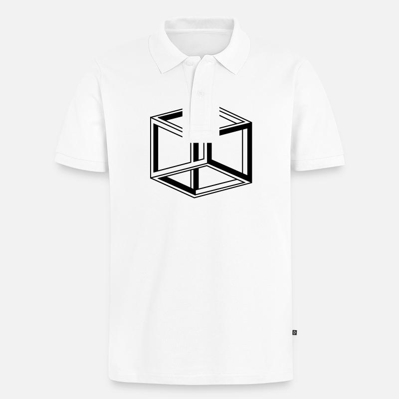 cube escher - Polo bio Premium Homme - blanc