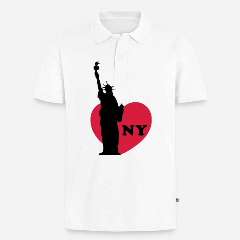 New York - Polo bio Premium Homme - blanc
