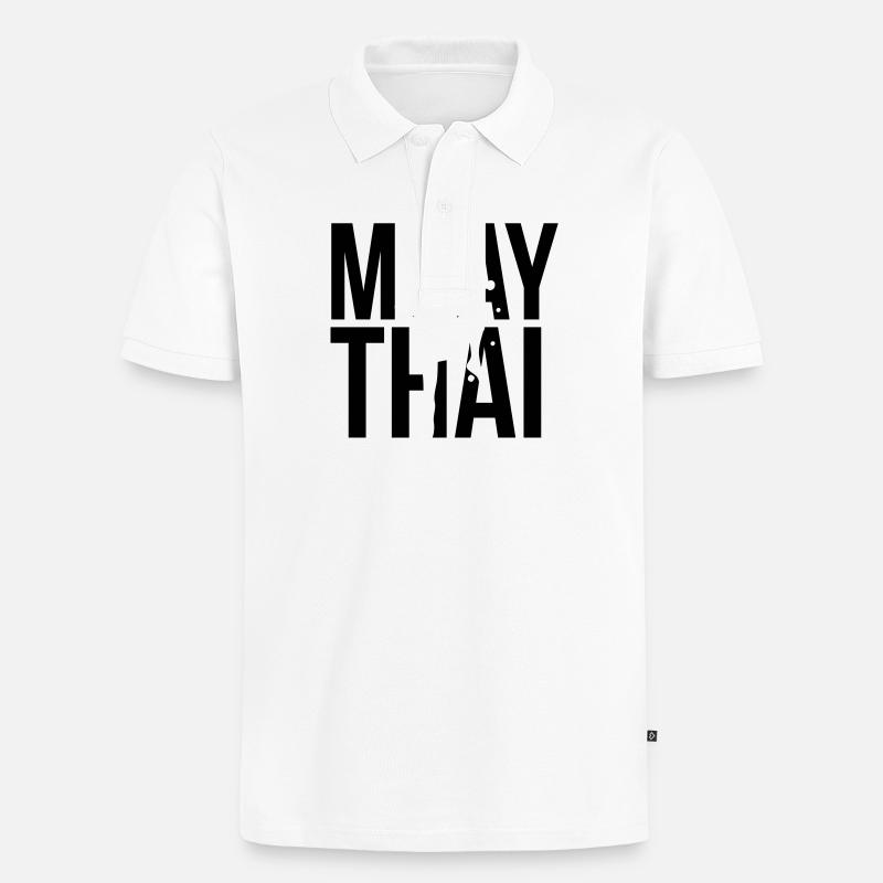 muay thai - Männer Premium Bio Polo Shirt - Weiß