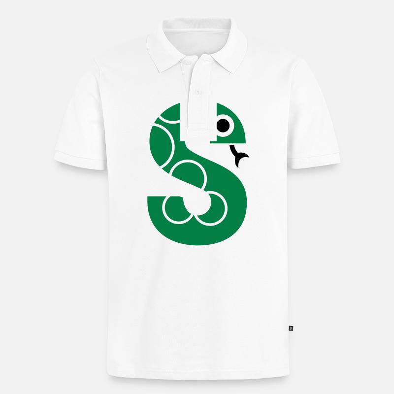 Letter s - Männer Premium Bio Polo Shirt - Weiß