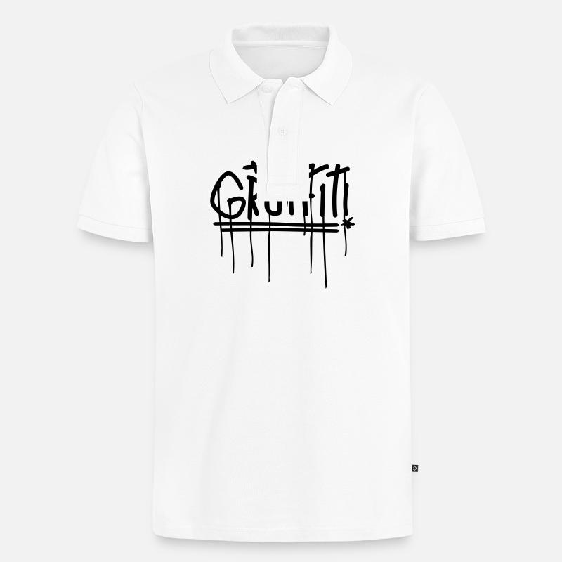 graffiti - Männer Premium Bio Polo Shirt - Weiß