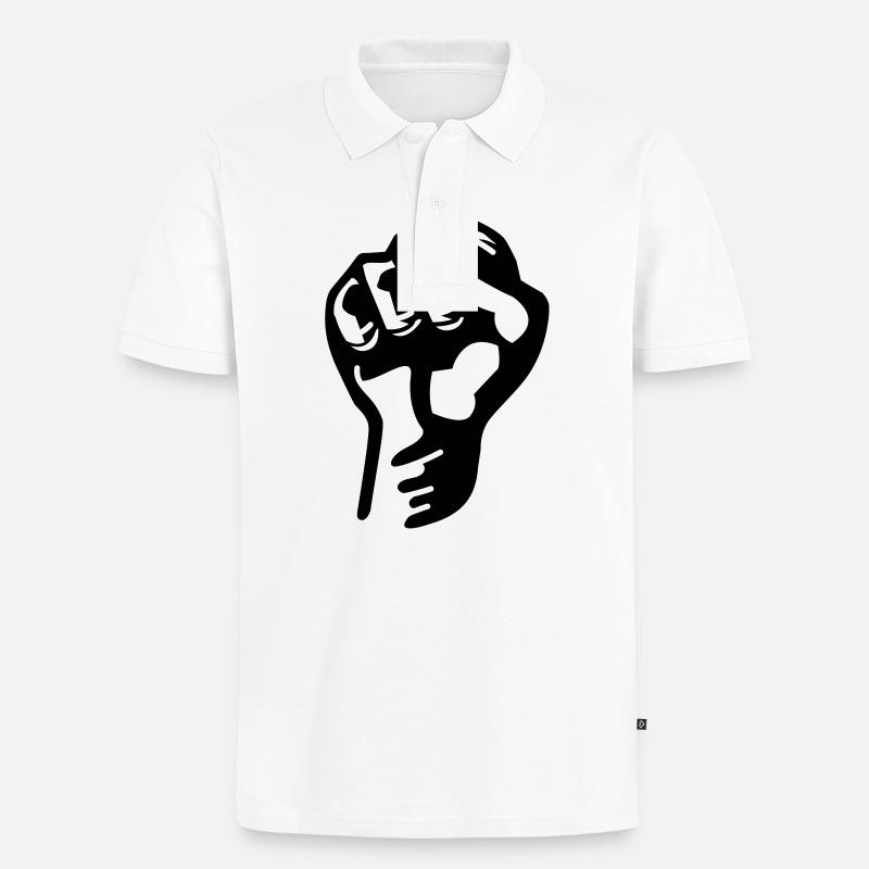 Faust - Männer Premium Bio Polo Shirt - Weiß