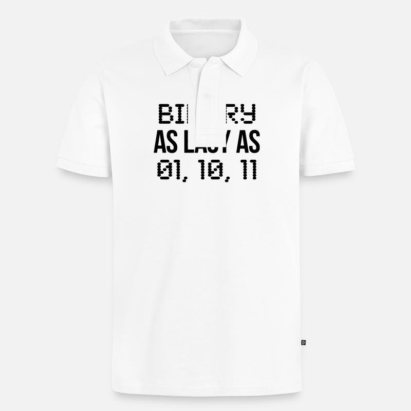 binary - Männer Premium Bio Polo Shirt - Weiß