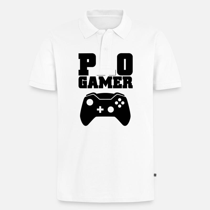 pro gamer - Männer Premium Bio Polo Shirt - Weiß