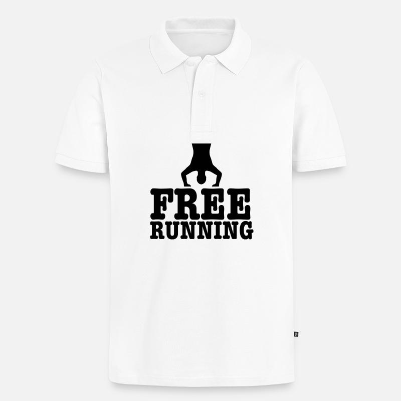 free running - Männer Premium Bio Polo Shirt - Weiß