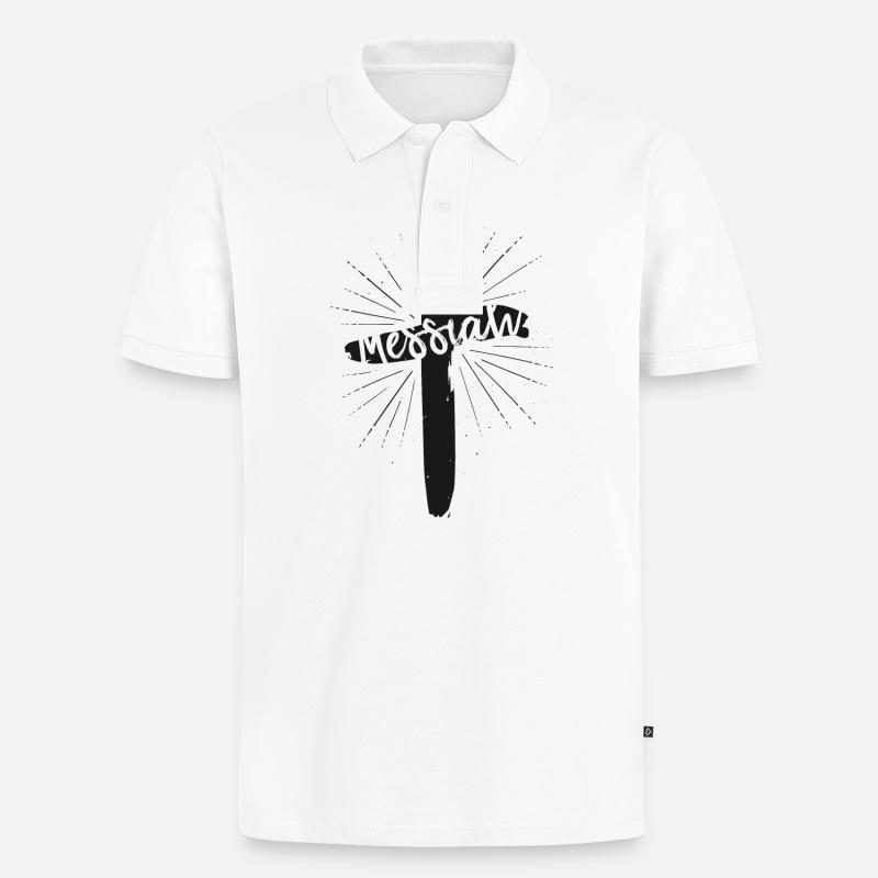 Messiah - Männer Premium Bio Polo Shirt - Weiß