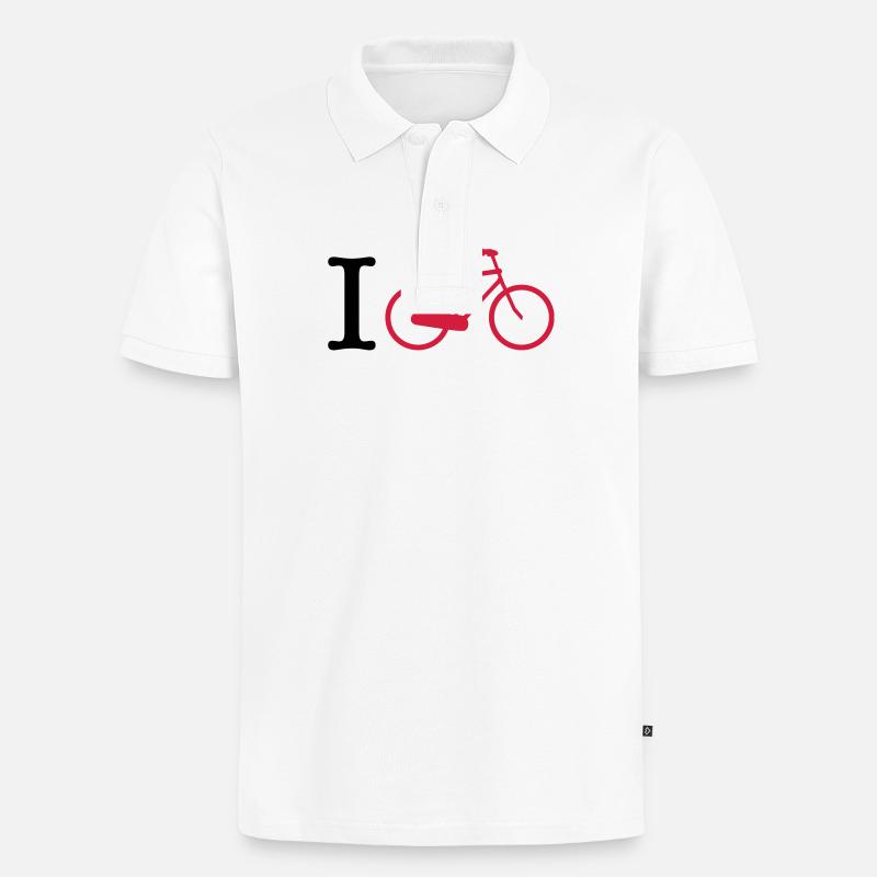 Radfahren - Männer Premium Bio Polo Shirt - Weiß