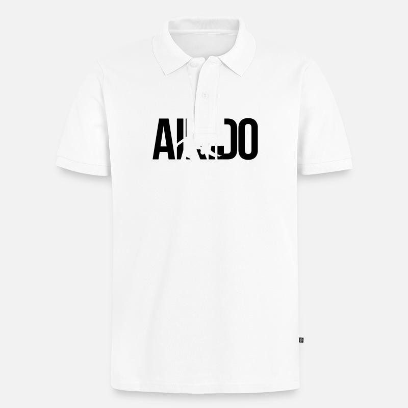 aikido - Männer Premium Bio Polo Shirt - Weiß