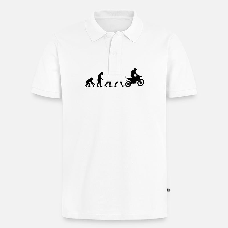 evolution motocross - Männer Premium Bio Polo Shirt - Weiß