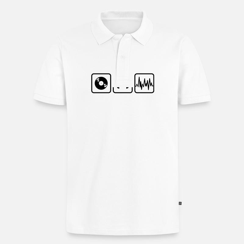dj - Männer Premium Bio Polo Shirt - Weiß