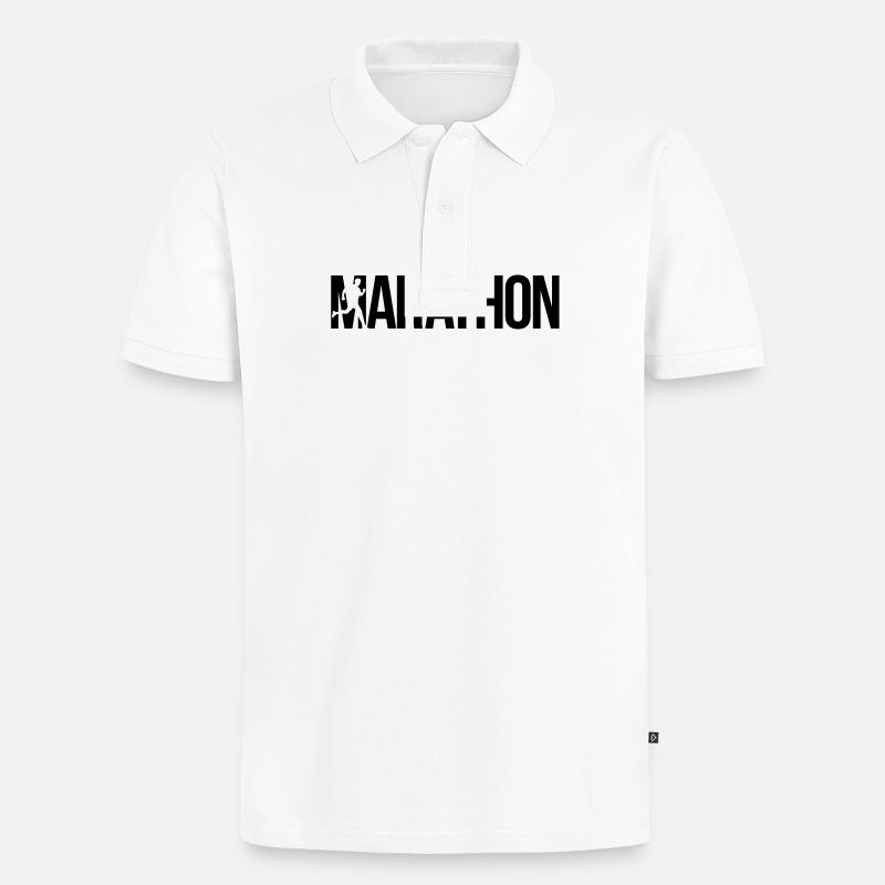 marathon - Männer Premium Bio Polo Shirt - Weiß