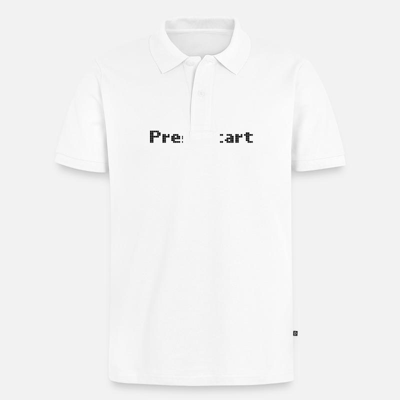 press start - space invader - Männer Premium Bio Polo Shirt - Weiß