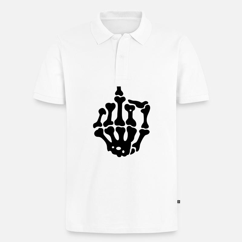 middlefinger Mittelfinger - Männer Premium Bio Polo Shirt - Weiß