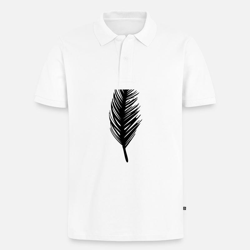 Feder - Männer Premium Bio Polo Shirt - Weiß