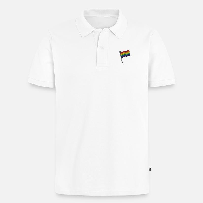 Drapeau arc-en-ciel - Polo bio Premium Homme - blanc