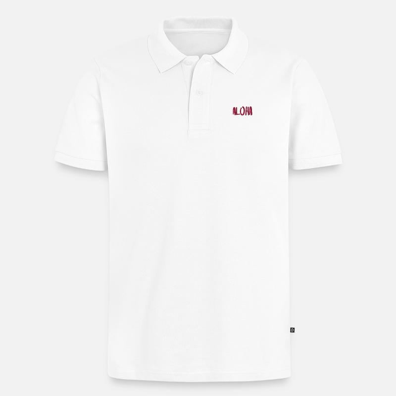 Aloha - Männer Premium Bio Polo Shirt - Weiß