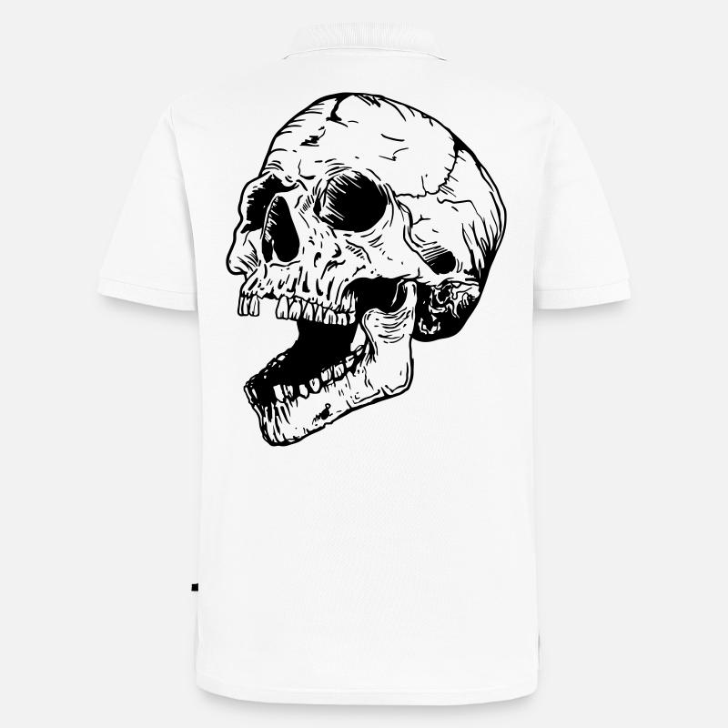 Totenkopf - Männer Premium Bio Polo Shirt - Weiß