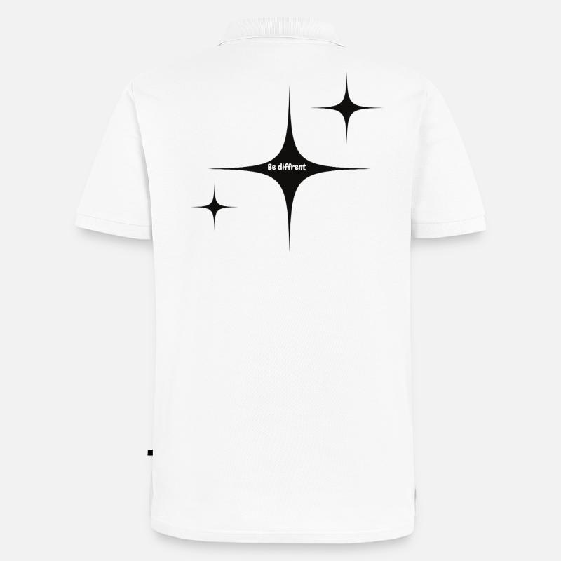 Sei anders Starburst Grafik - Männer Premium Bio Polo Shirt - Weiß