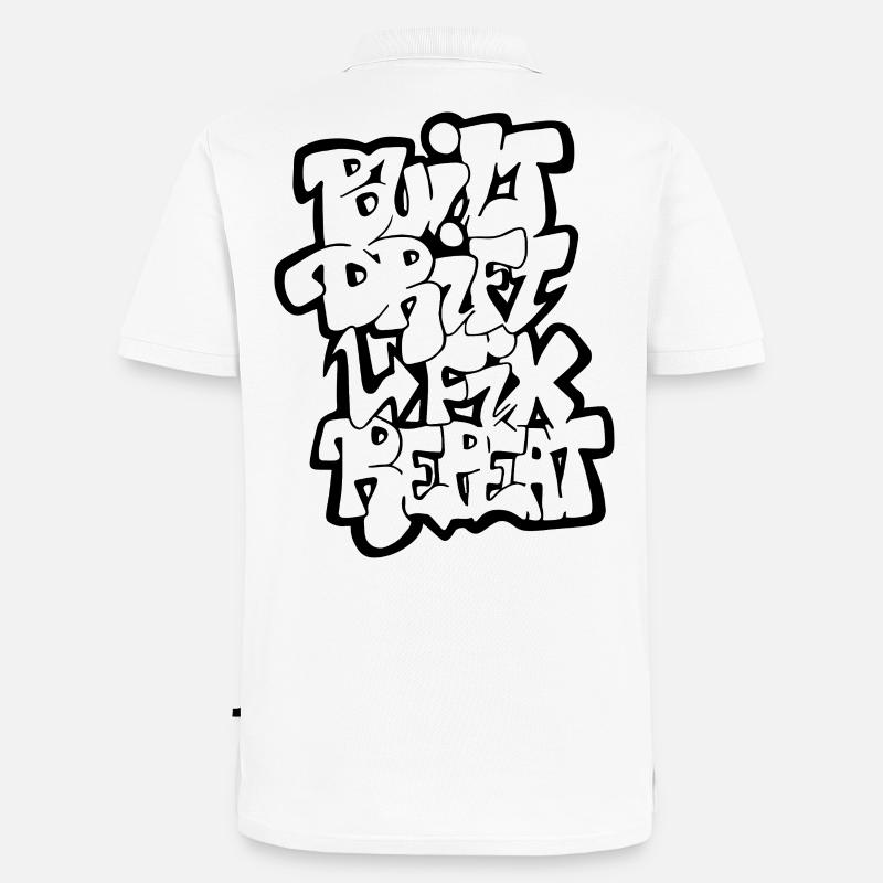 Built Drift Fix Repeat - Männer Premium Bio Polo Shirt - Weiß