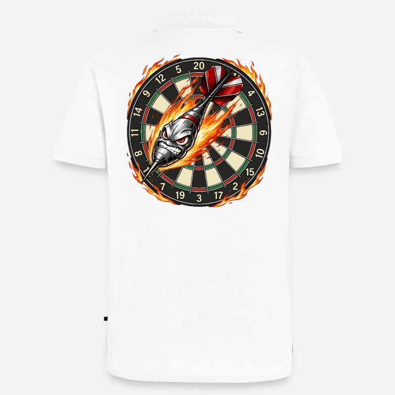 Flammenpfeil trifft Dartboard - Männer Premium Bio Polo Shirt - Weiß