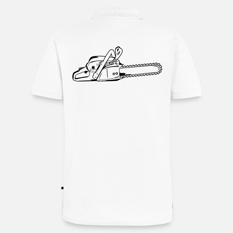 Motorsäge - Männer Premium Bio Polo Shirt - Weiß