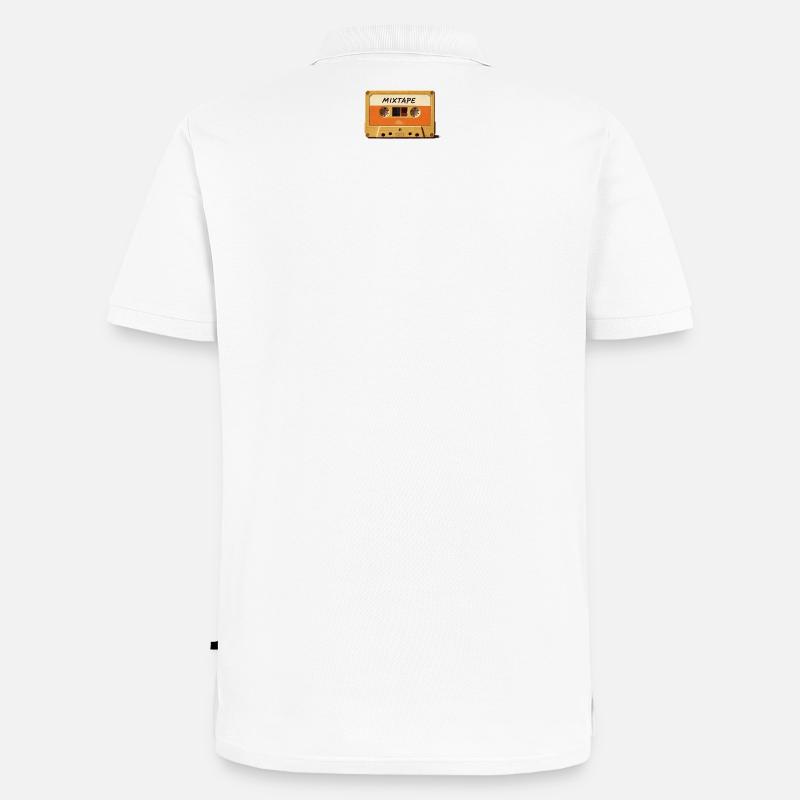 Mixtape Cassette rétro - Polo bio Premium Homme - blanc