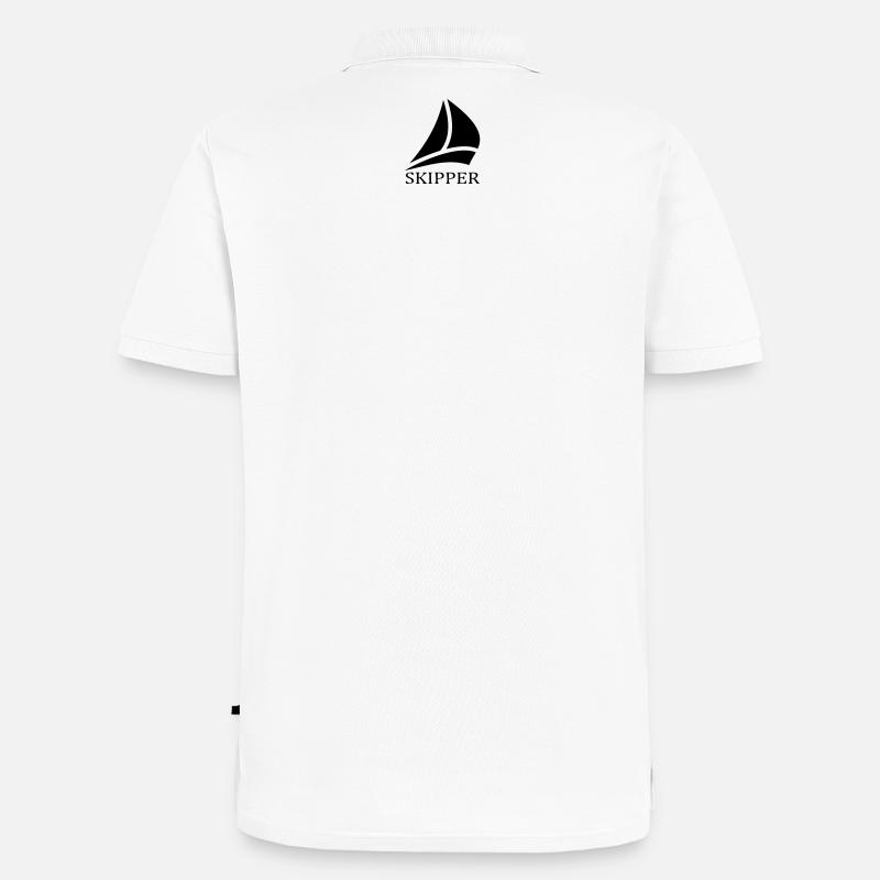 skipper segelboot logo - Männer Premium Bio Polo Shirt - Weiß