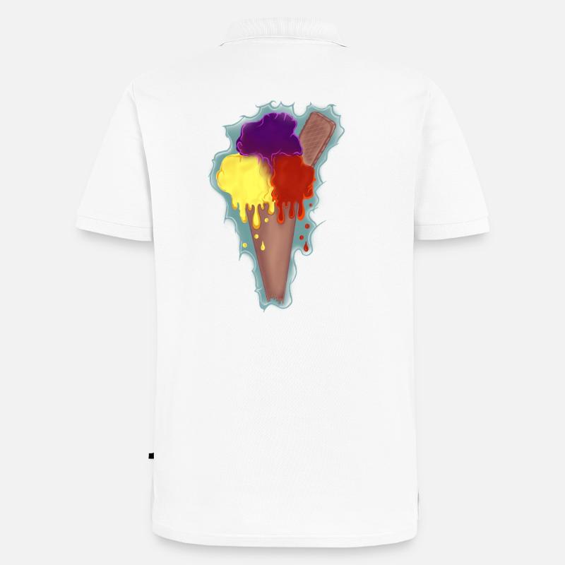 Regenbogen Eis  - Männer Premium Bio Polo Shirt - Weiß