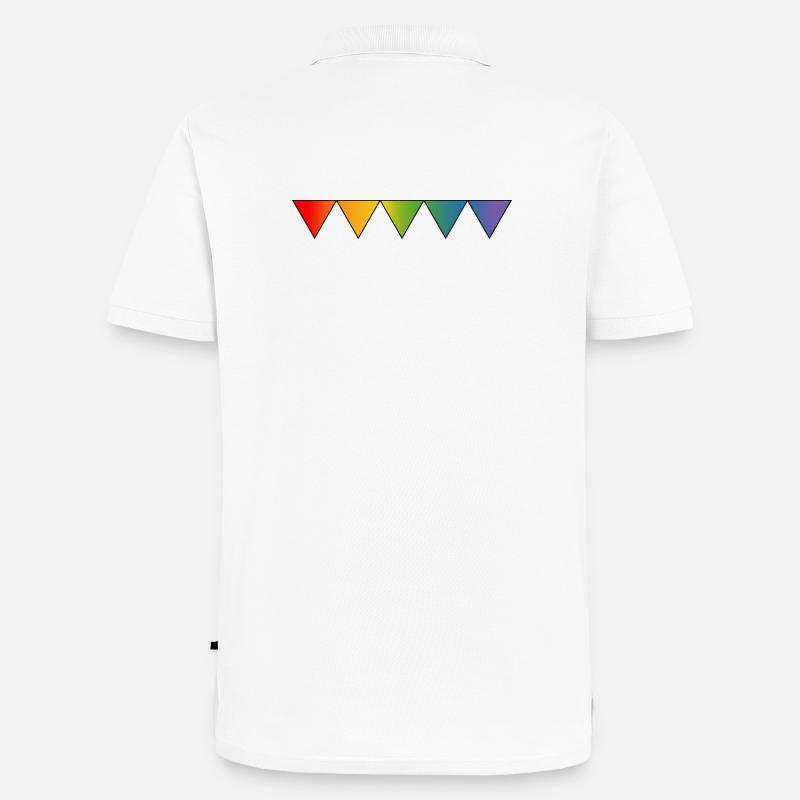 Regenbogen queer triangles - Männer Premium Bio Polo Shirt - Weiß