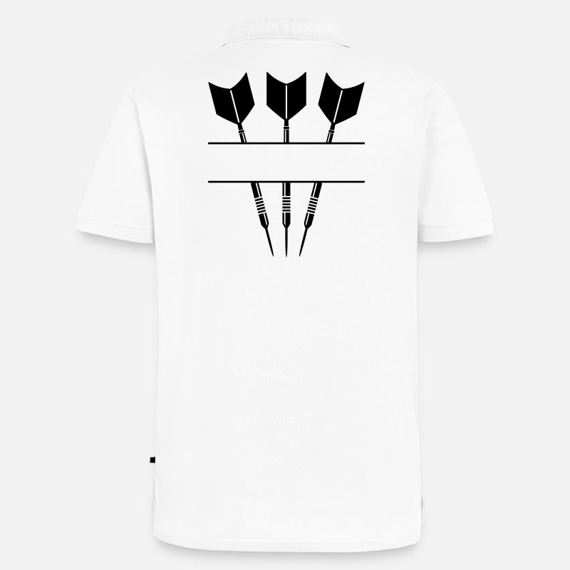 Drei Darts einfarbig mit Textzeile. - Männer Premium Bio Polo Shirt - Weiß