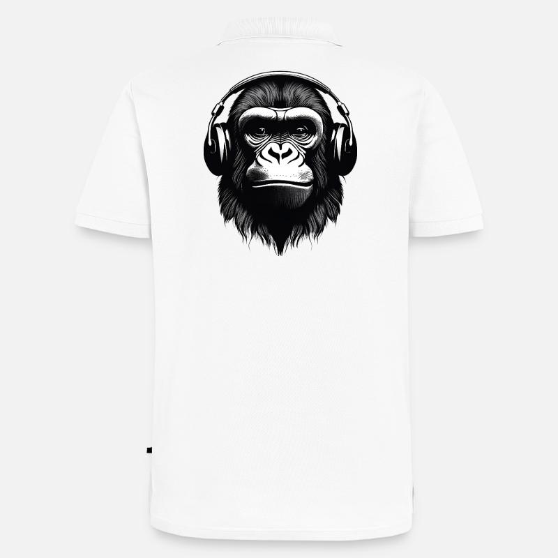 Gorilla, Primat, Affe - Männer Premium Bio Polo Shirt - Weiß
