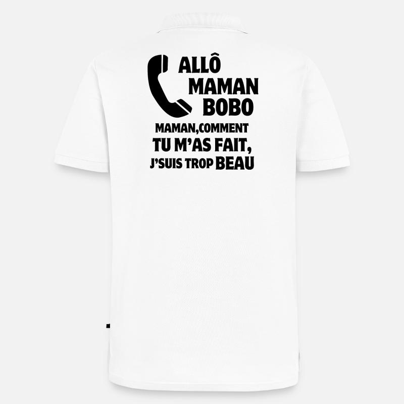 Mama, Super-Mama, Mutter und Sohn - Männer Premium Bio Polo Shirt - Weiß