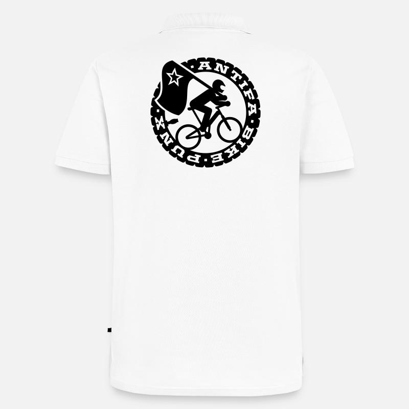 Antifa Bike Punks - Männer Premium Bio Polo Shirt - Weiß