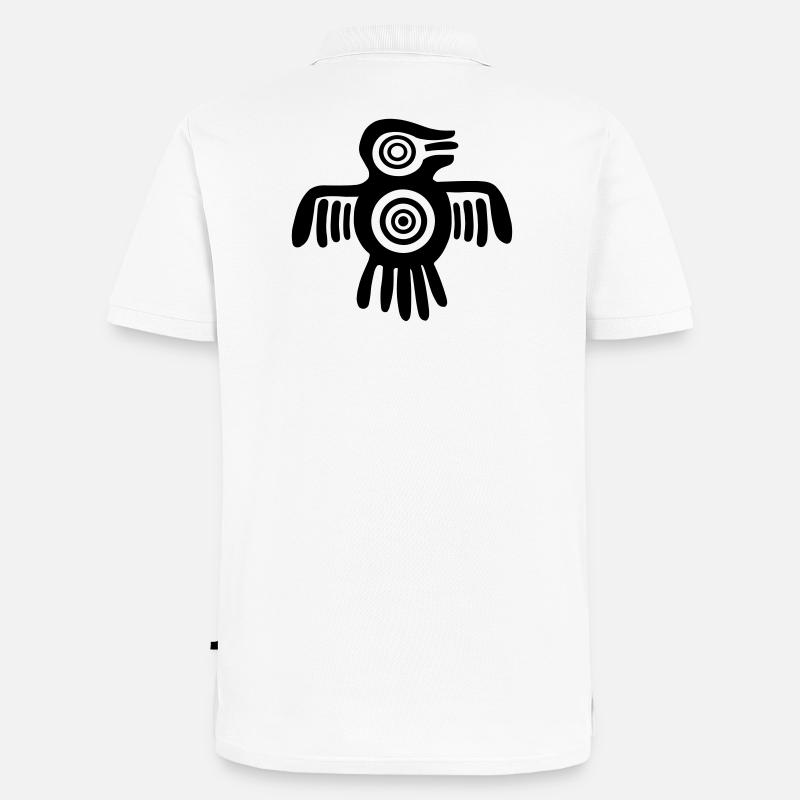 Oiseau aztèque - Polo bio Premium Homme - blanc